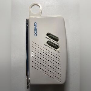 Vintage Cosmo Transistor AM/FM Clock Radio Model CR2509 w/Case TESTED & WORKS